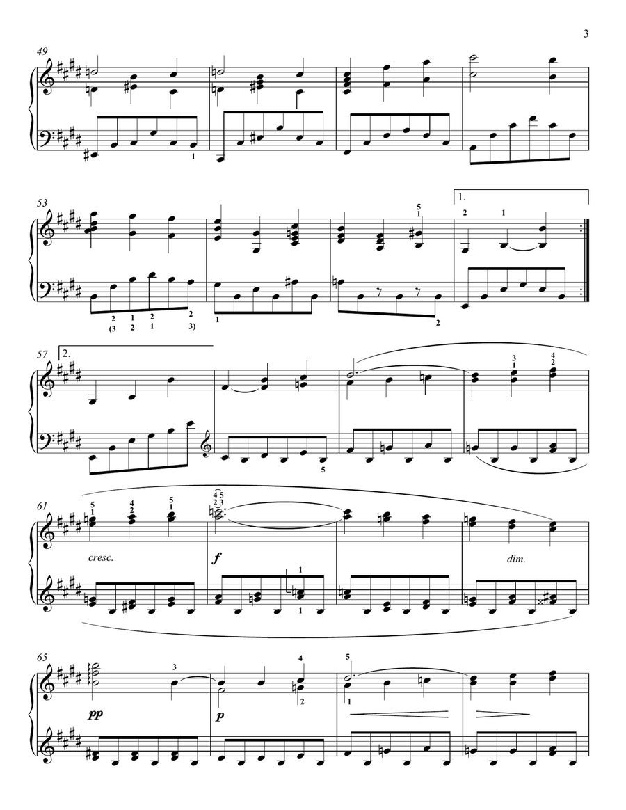 Minuet: Sadness Piano Solo scores gallery preview page 3
