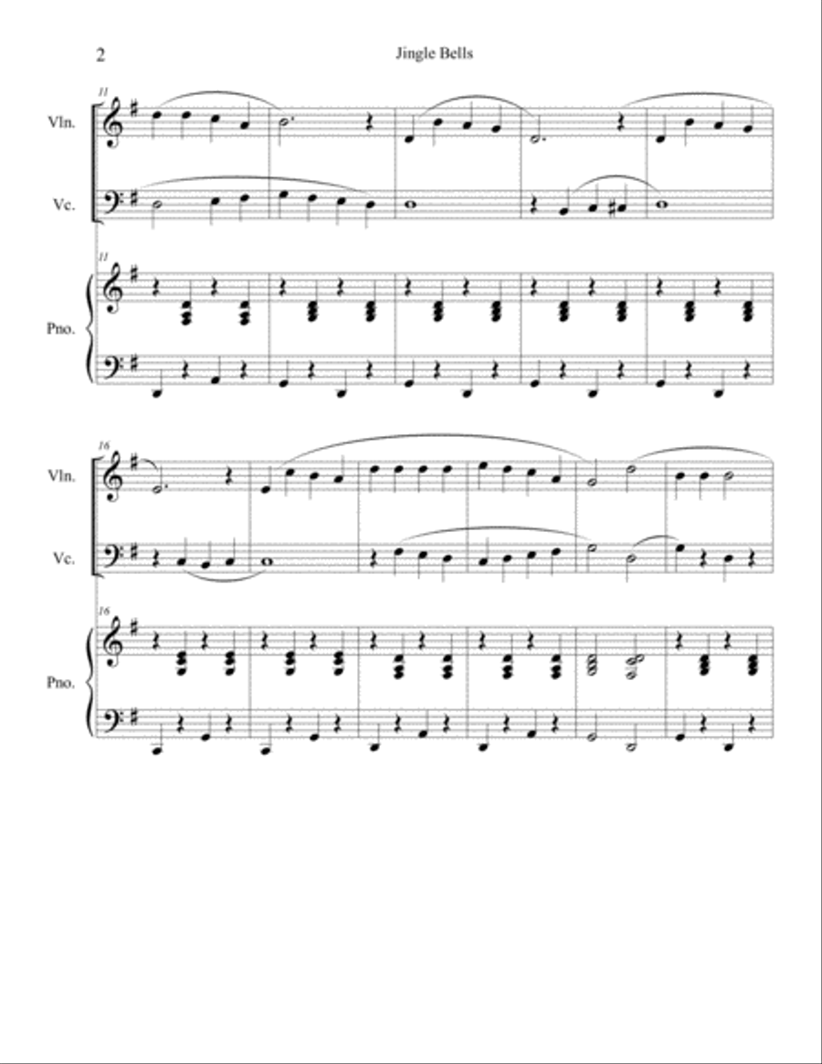 10 Christmas Duets for Violin and Cello with piano accompaniment vol. 1 Piano Trio scores gallery preview page 4