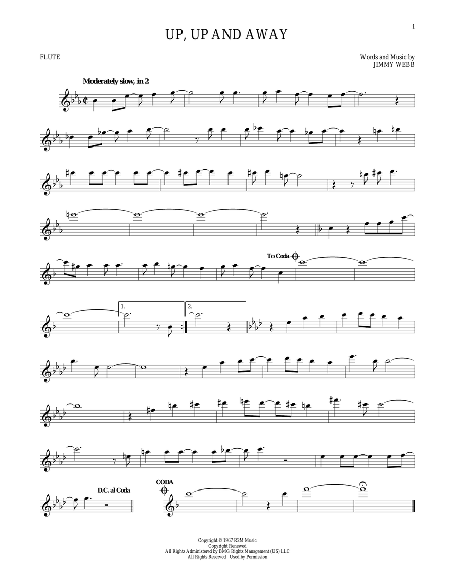 Up, Up And Away Up, Up And Away Flute Solo scores gallery preview page 1