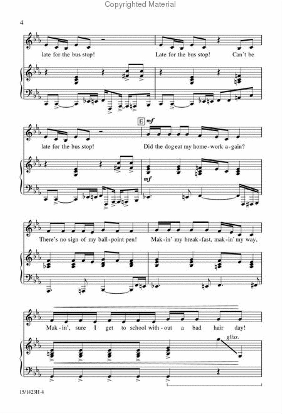 Bus Stop Unison Choir scores gallery preview page 4