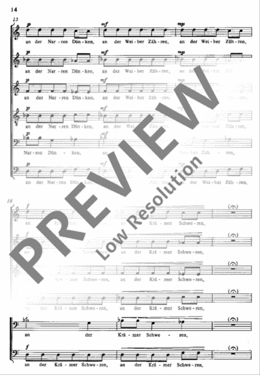 Fünf Gesänge Fünf Gesänge 4-Part scores gallery preview page 14