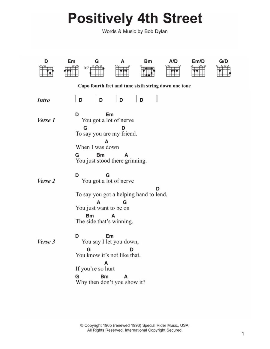 Positively 4th Street Acoustic Guitar scores gallery preview page 1