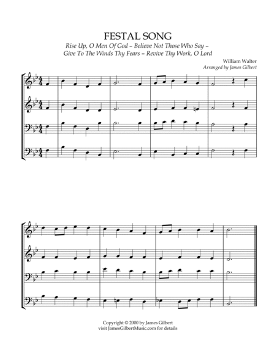 FESTAL SONG (Rise Up, O Men Of God) Small Ensemble scores gallery preview page 2