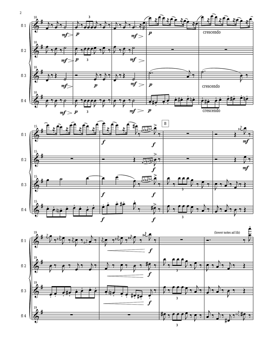 3 Pieces from The Nutcracker for Flute Quartet Flute Quartet scores gallery preview page 2