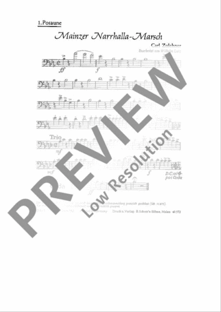 Mainzer Narrhalla-Marsch Mainzer Narrhalla-Marsch Trombone scores gallery preview page 2