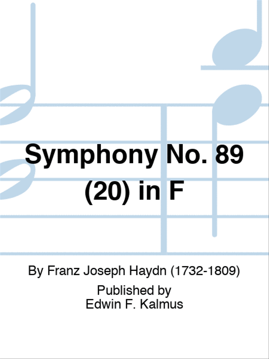 Symphony No. 89 (20) in F Orchestra scores gallery preview page 1
