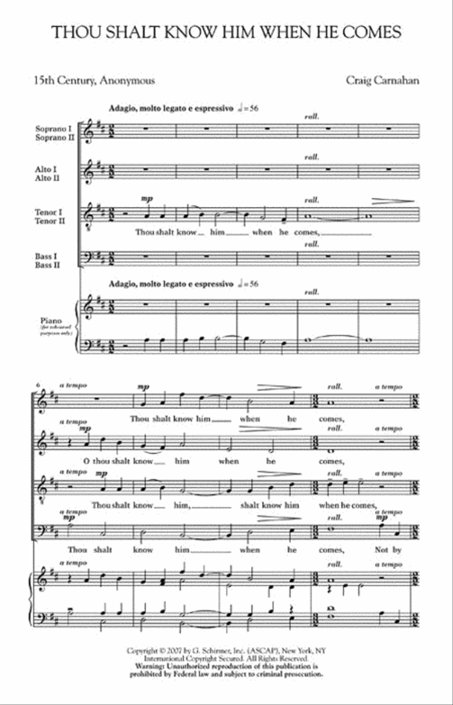 Thou Shalt Know Him When He Comes SSAATTBB scores gallery preview page 2