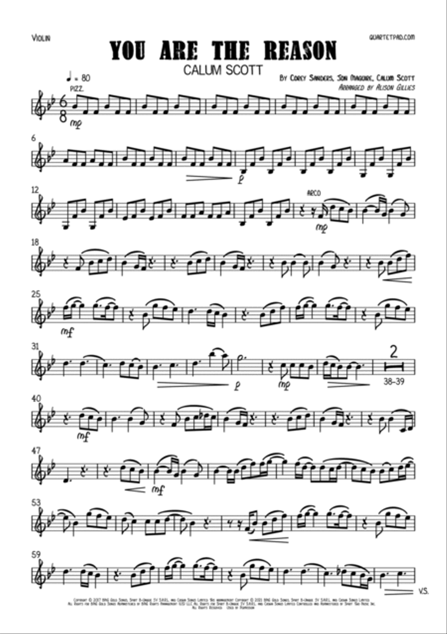 You Are The Reason String Trio scores gallery preview page 6