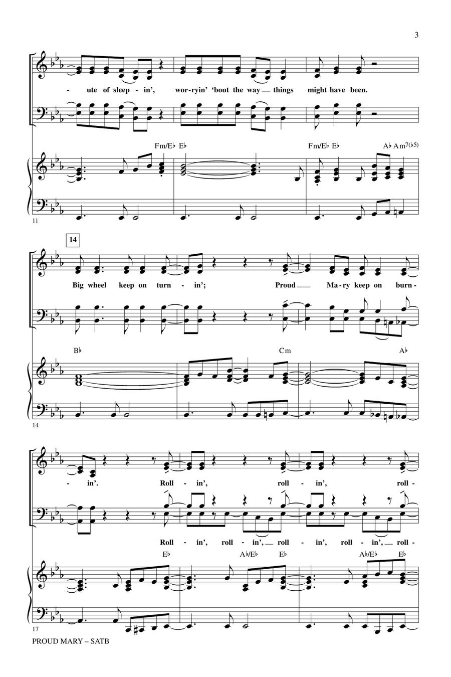 Proud Mary (arr. Kirby Shaw) 4-Part scores gallery preview page 2