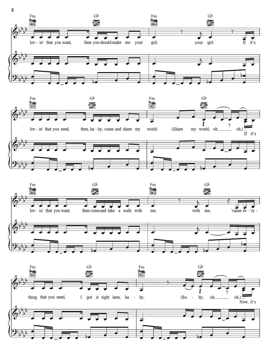 If It's Lovin' That You Want Piano, Vocal, Guitar scores gallery preview page 2