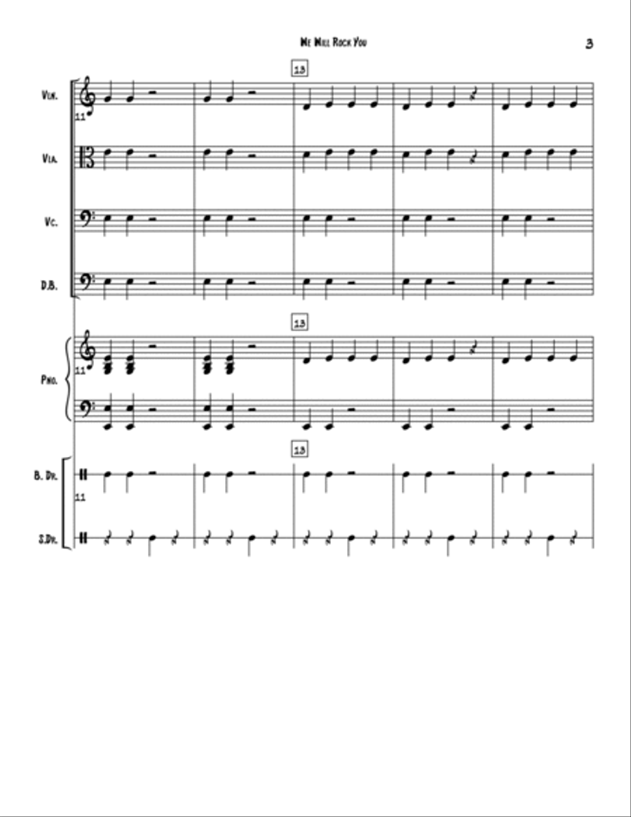 We Will Rock You String Orchestra scores gallery preview page 3