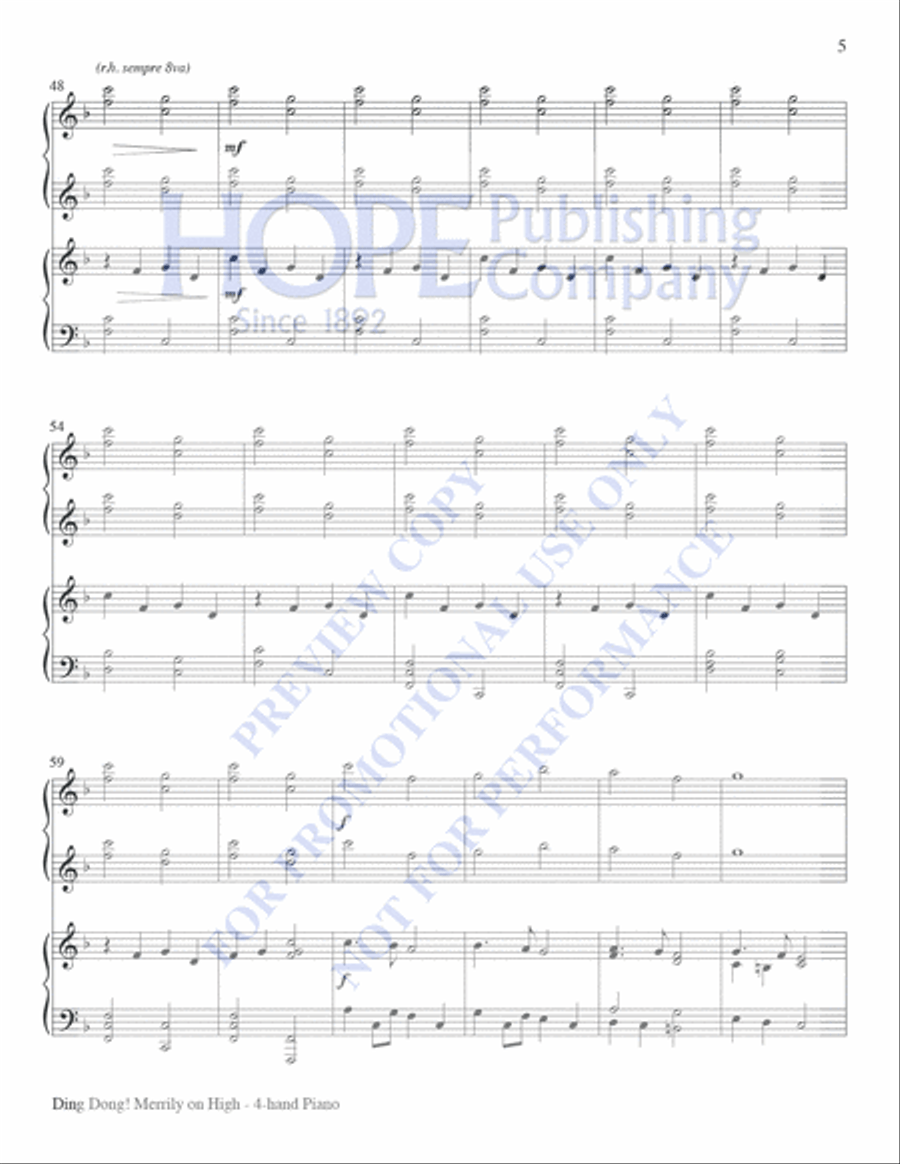 Ding Dong! Merrily on High 4-Part scores gallery preview page 5