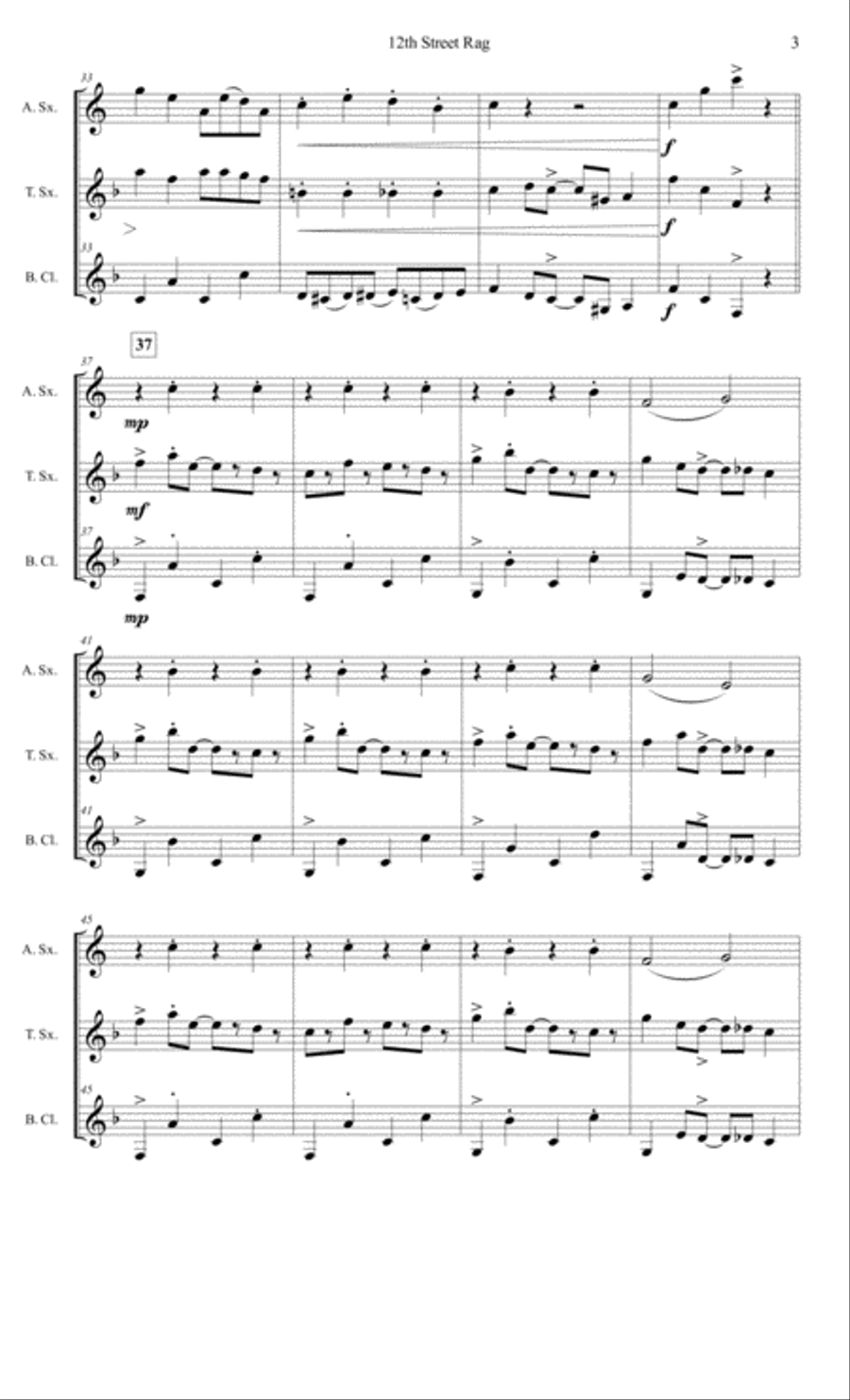 12th Street Rag Woodwind Trio scores gallery preview page 3