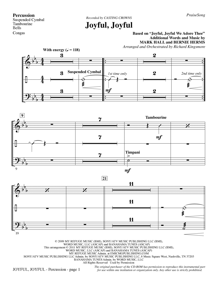 Joyful, Joyful - Percussion Choir scores gallery preview page 1