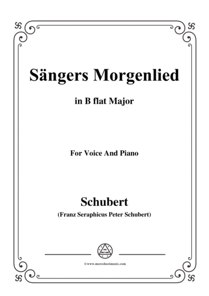 Schubert-Sängers Morgenlied(The Minstrel's Morning Song),D.163,in B flat Major,for Voice&Piano image number null
