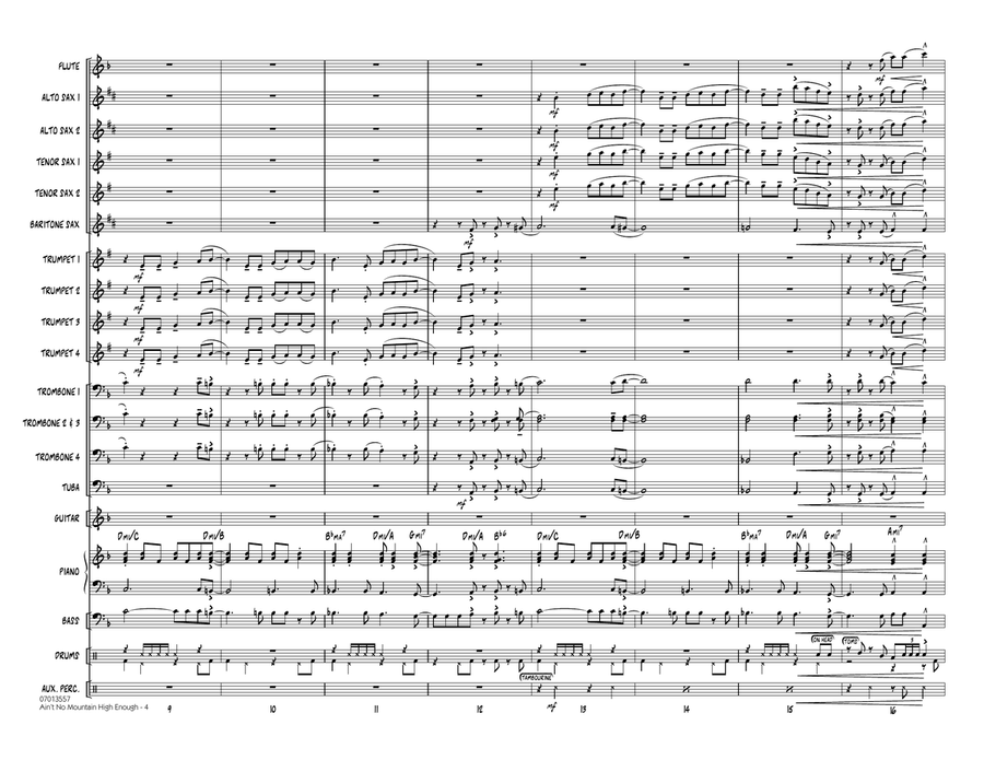 Ain't No Mountain High Enough (arr. Paul Murtha) - Conductor Score (Full Score) Jazz Ensemble scores gallery preview page 3
