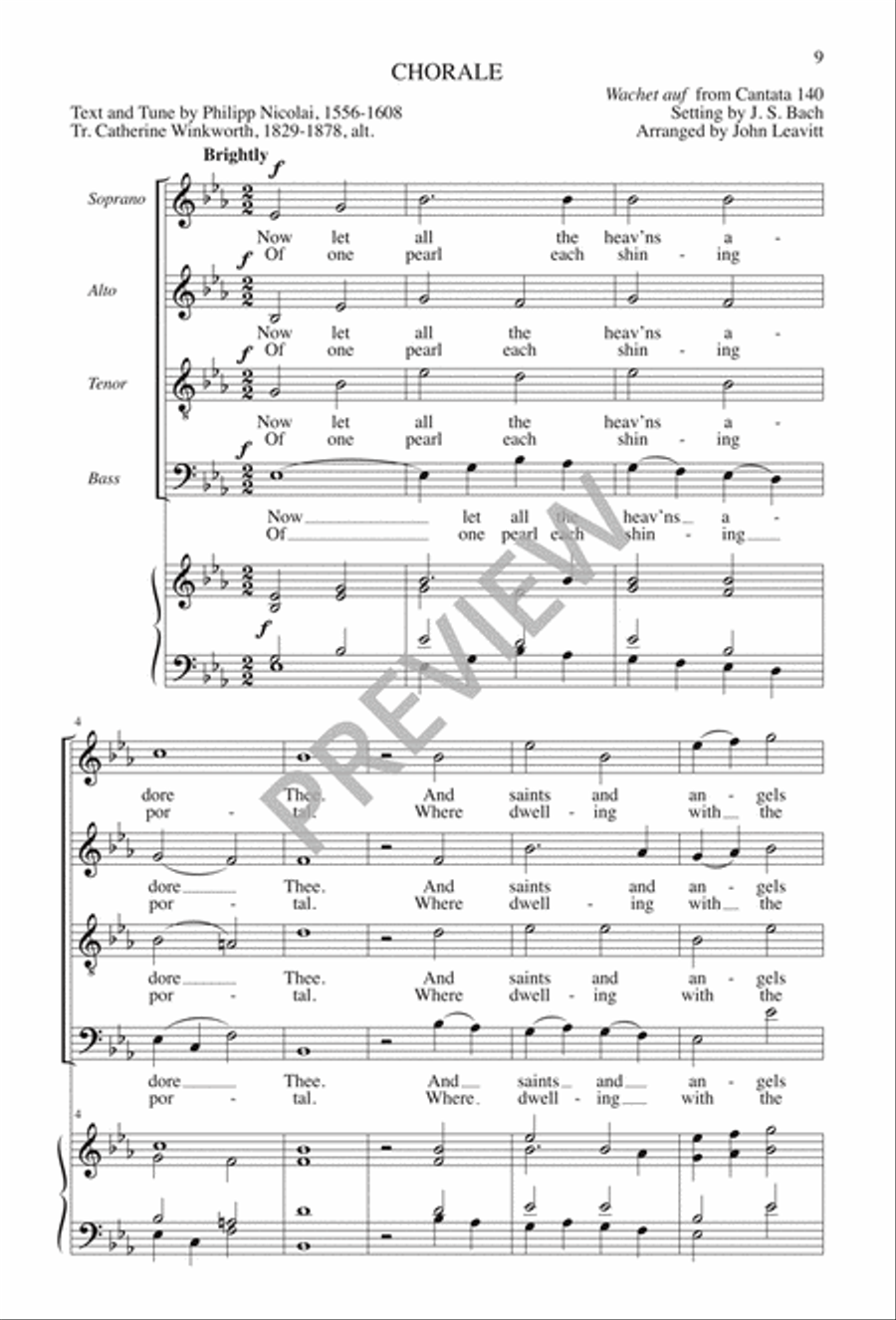 Zion Hears the Watchmen Singing 4-Part scores gallery preview page 9