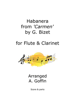 Book cover for Habanera from Carmen, flute & clarinet