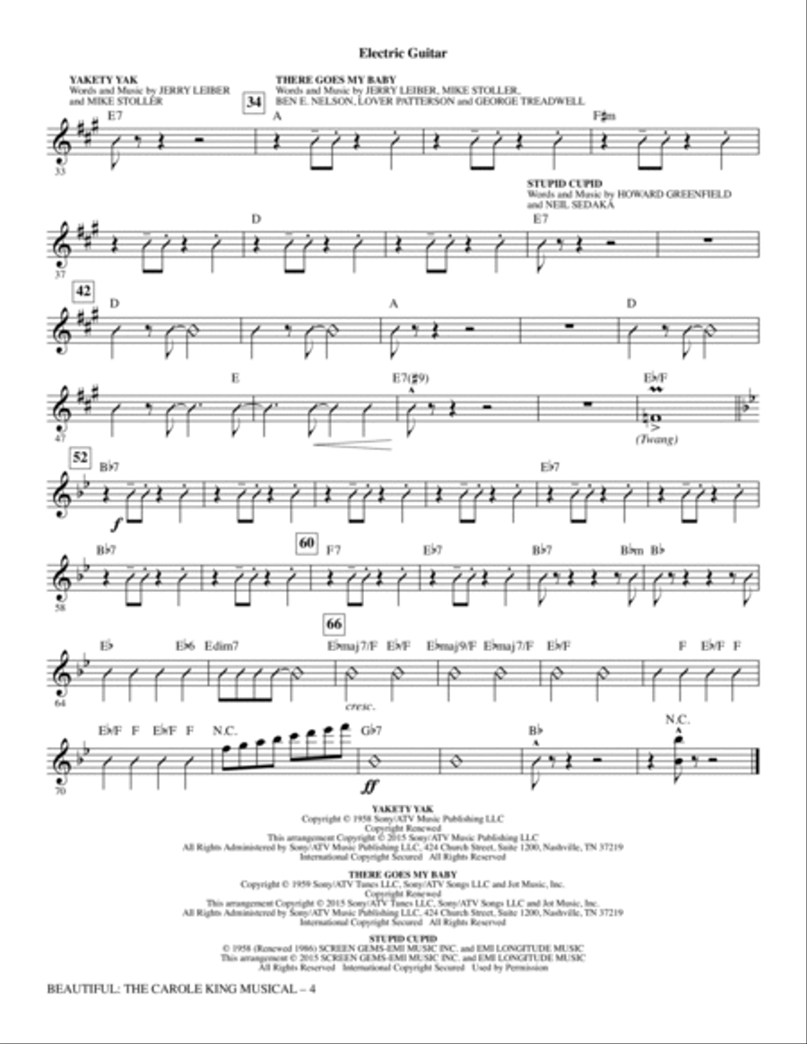 Beautiful: The Carole King Musical (Choral Selections) - Guitar Choir scores gallery preview page 4