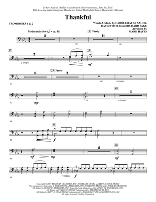 Book cover for Thankful (arr. Mark Hayes) - Trombone 1,2