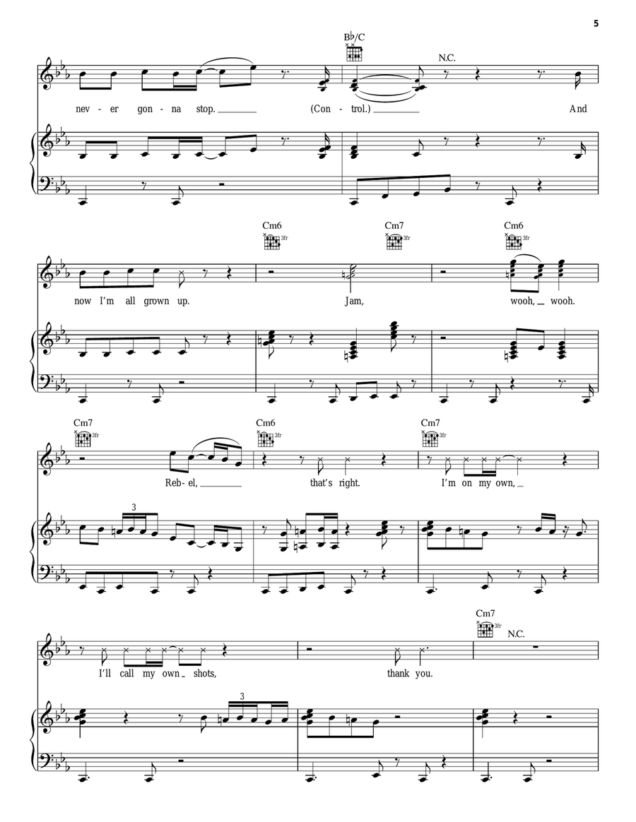Control Piano, Vocal, Guitar scores gallery preview page 5