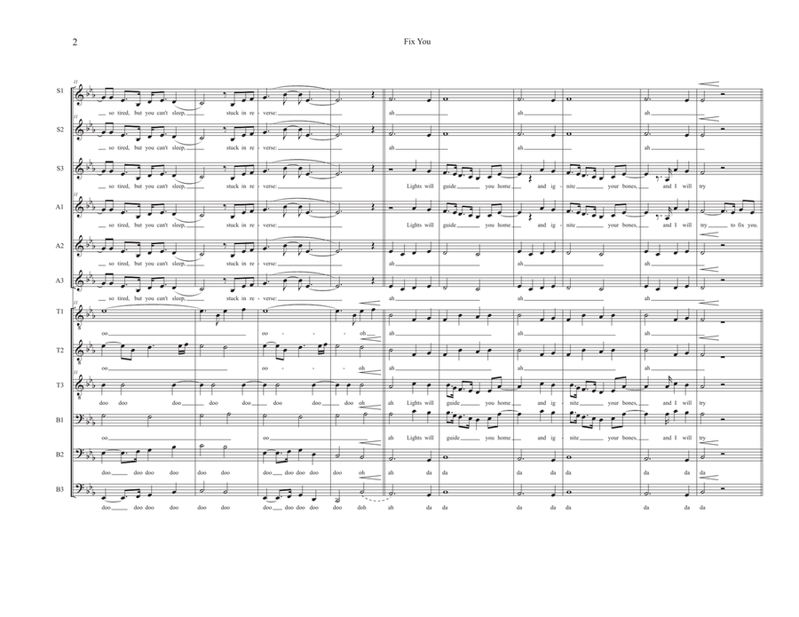 Fix You Fix You 4-Part scores gallery preview page 2
