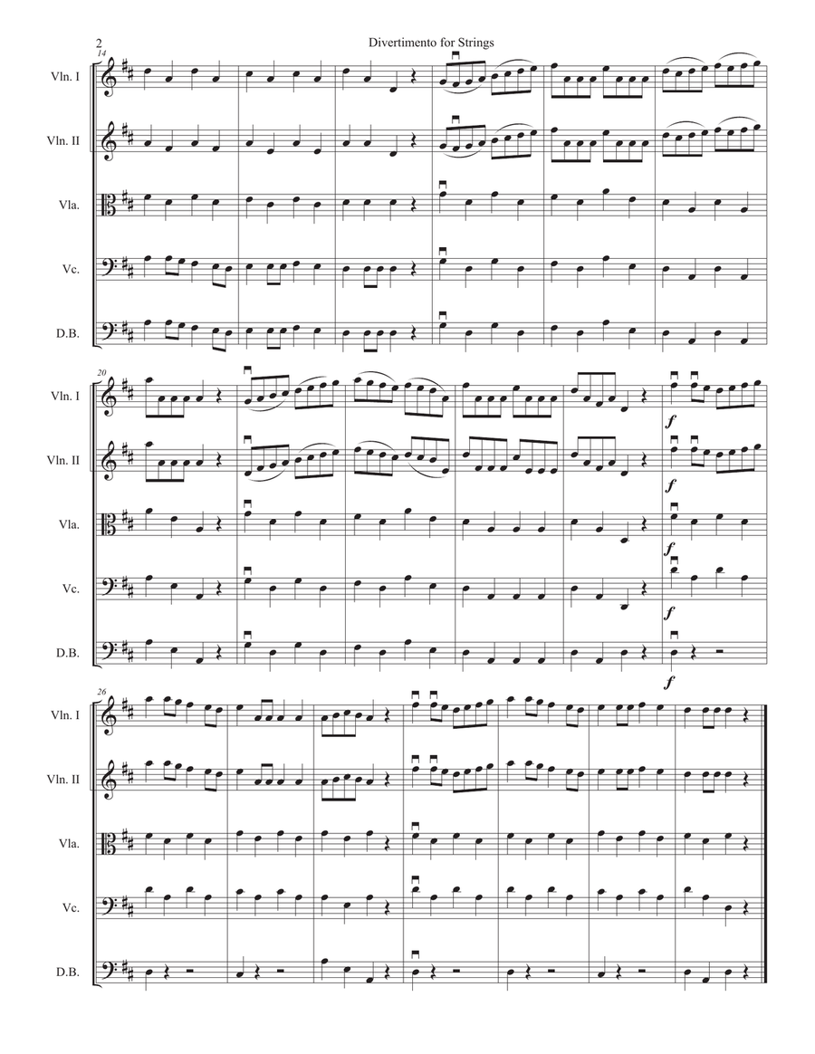 Divertimento for Strings String Orchestra scores gallery preview page 4