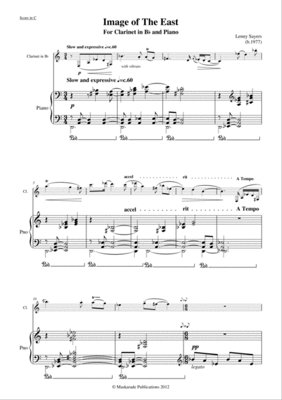 Image of the East Clarinet Solo scores gallery preview page 2