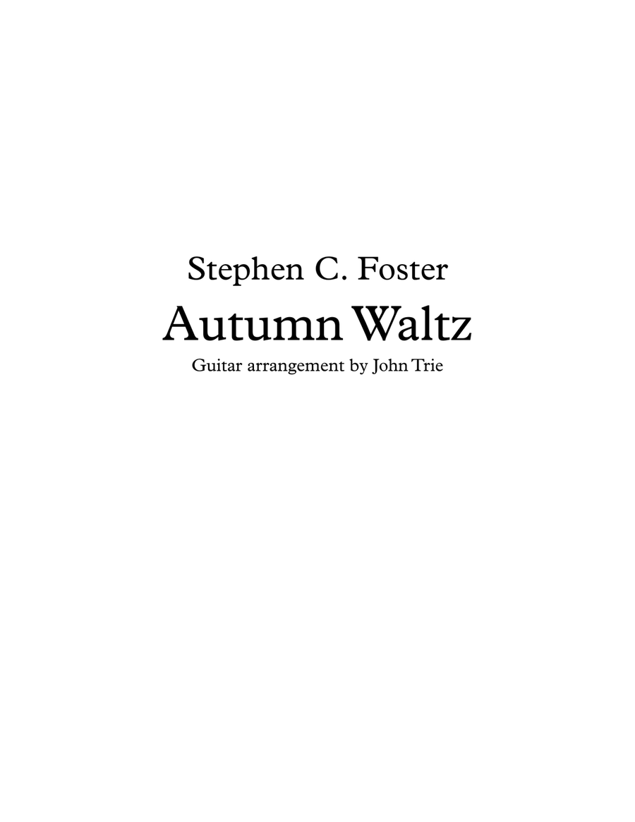 Autumn Waltz - guitar tablature Classical Guitar scores gallery preview page 1