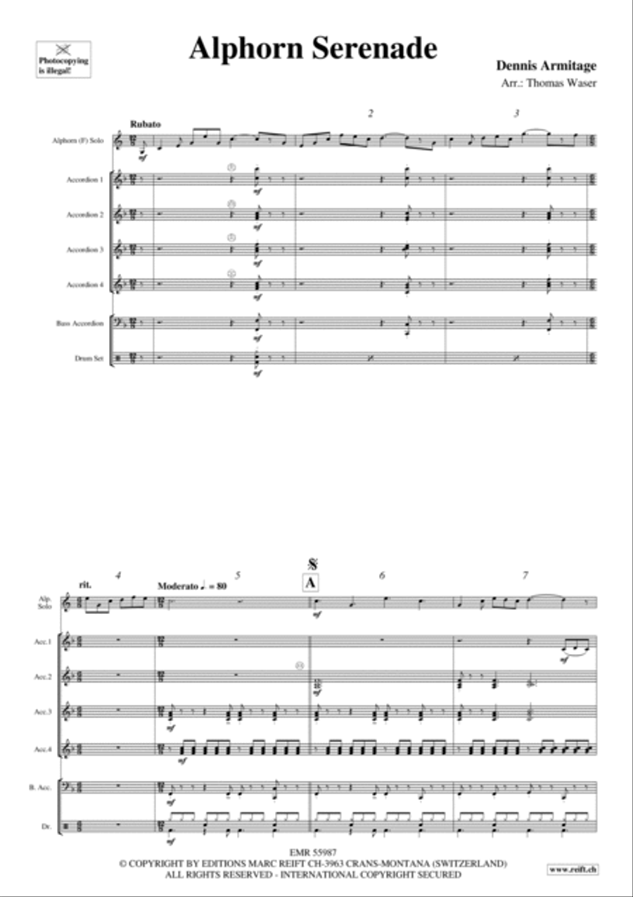 Alphorn Serenade Drums scores gallery preview page 4