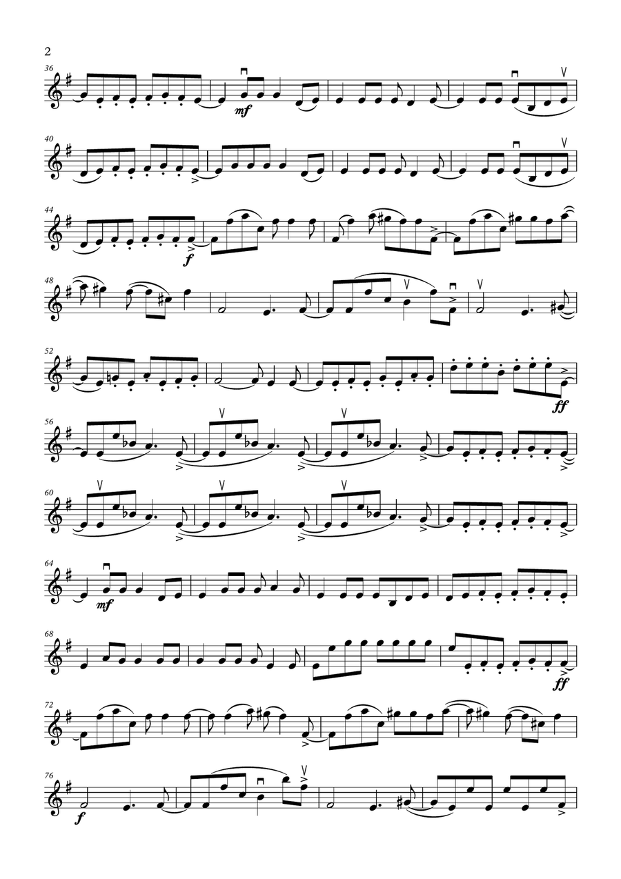 Enter Sandman Violin Solo scores gallery preview page 2