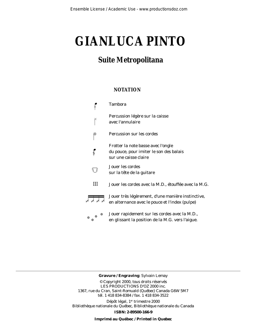 Suite Metropolitana Classical Guitar scores gallery preview page 1