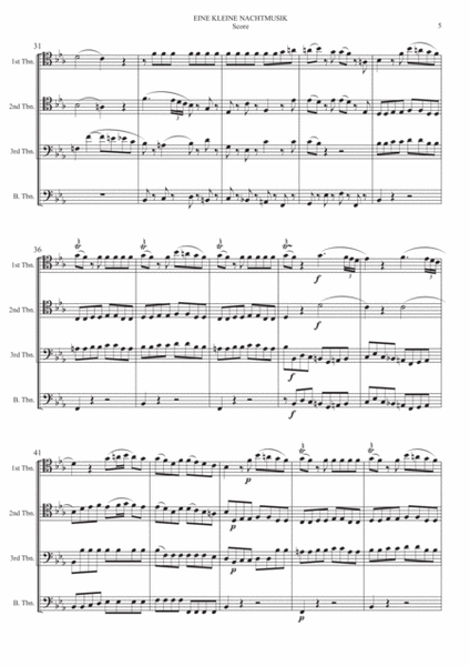 Eine Kleine Nachtmusik 1st Movement Allegro for Trombone Quartet image number null