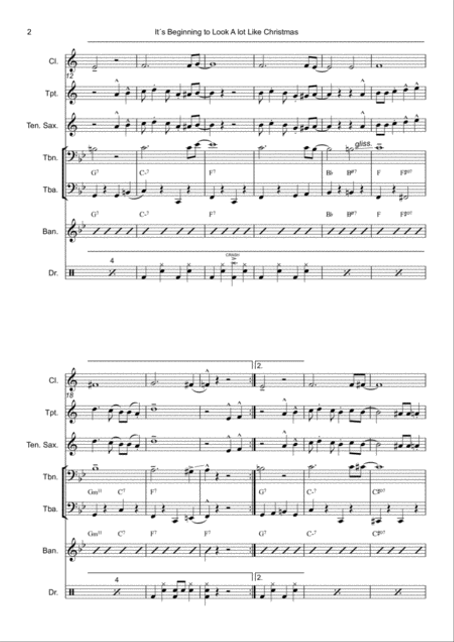 It's Beginning To Look Like Christmas Clarinet scores gallery preview page 2