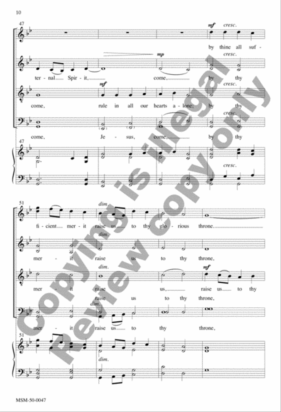 Come, Thou Long-Expected Jesus (Choral Score) image number null