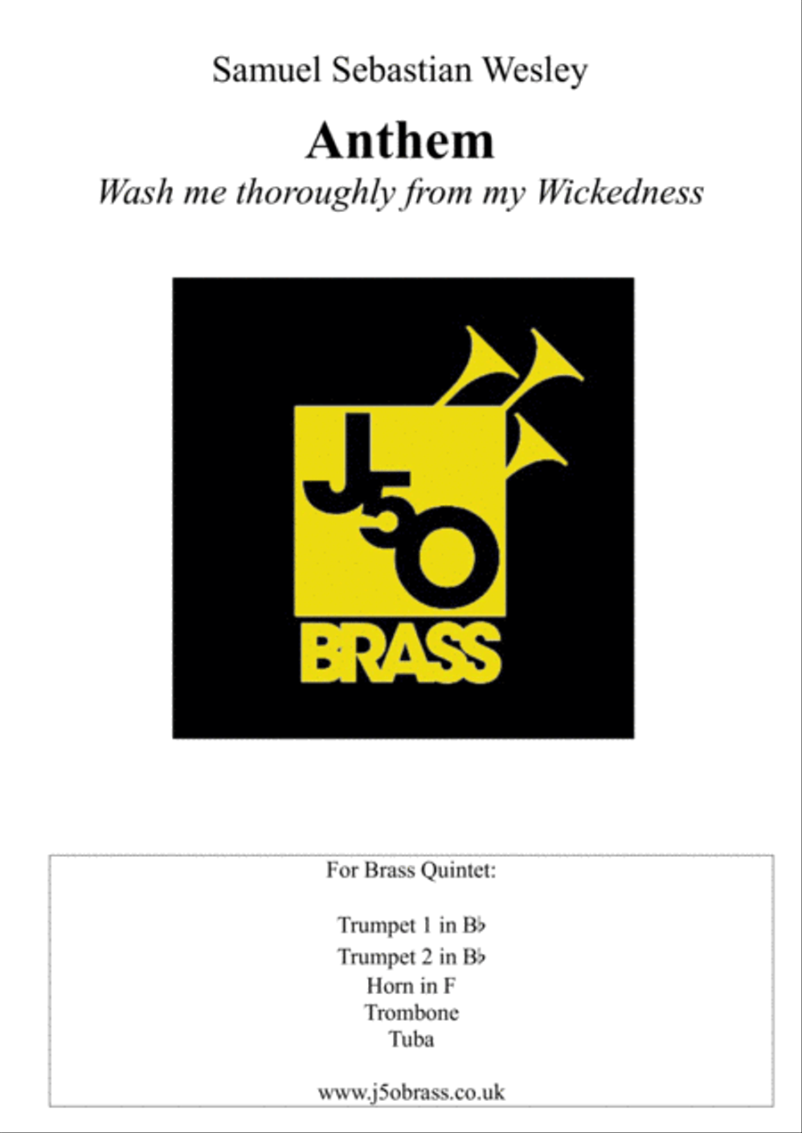 Wash me throughly... Wash me throughly... Brass Ensemble scores gallery preview page 1