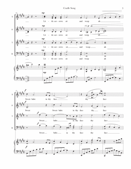 Cradle Song (SATB + Piano) image number null