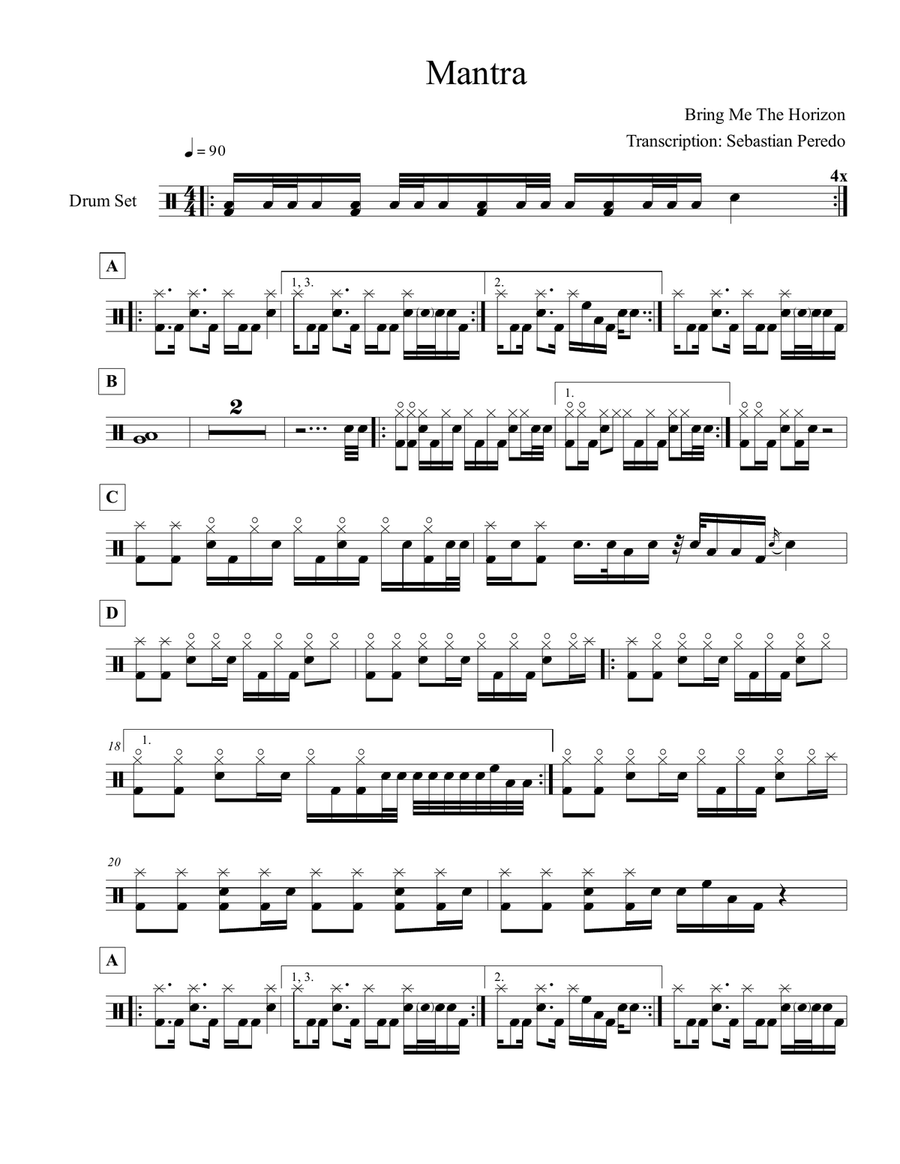 Mantra Drum Set Digital Sheet Music Sheet Music Plus