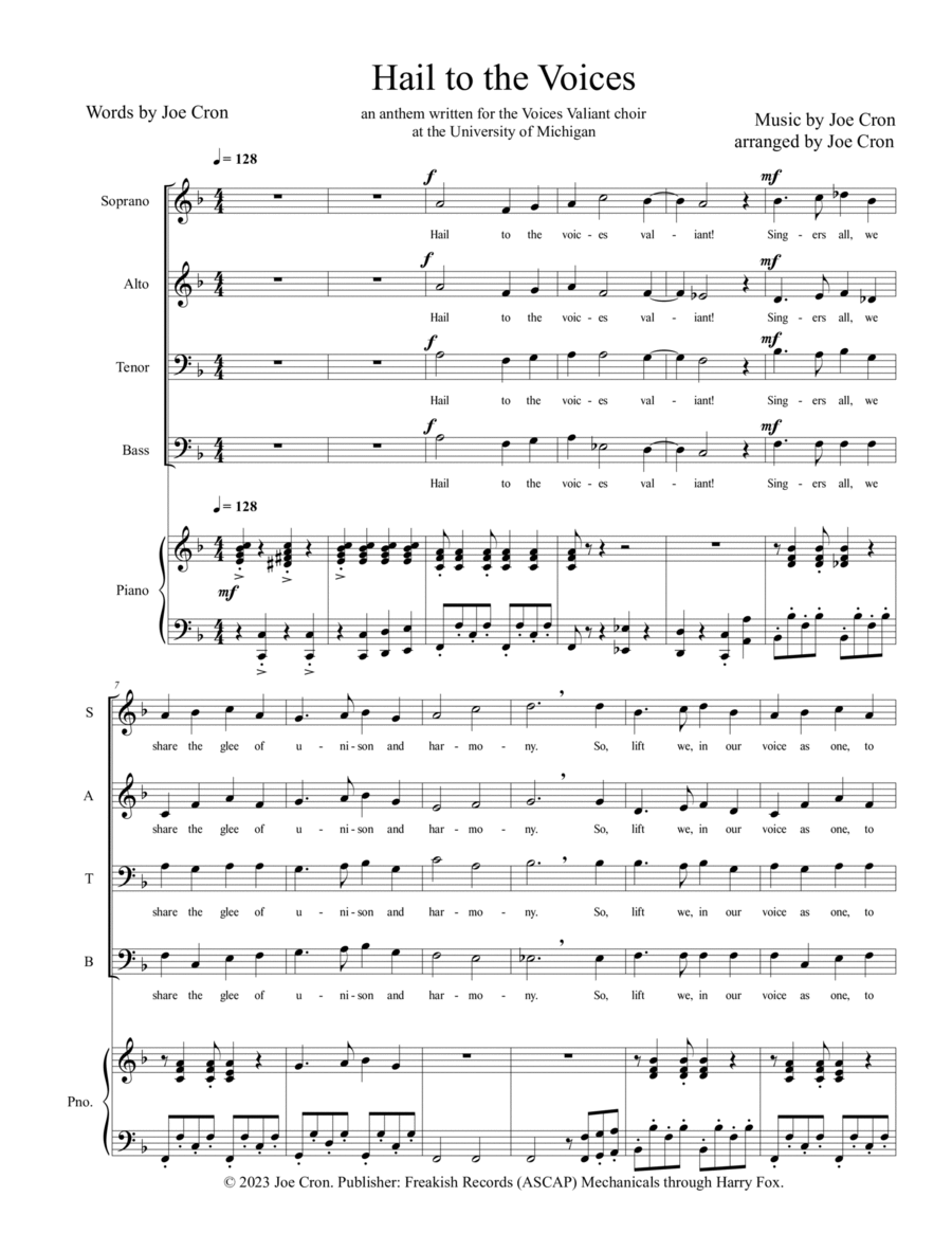 Hail to the Voices Voice scores gallery preview page 1