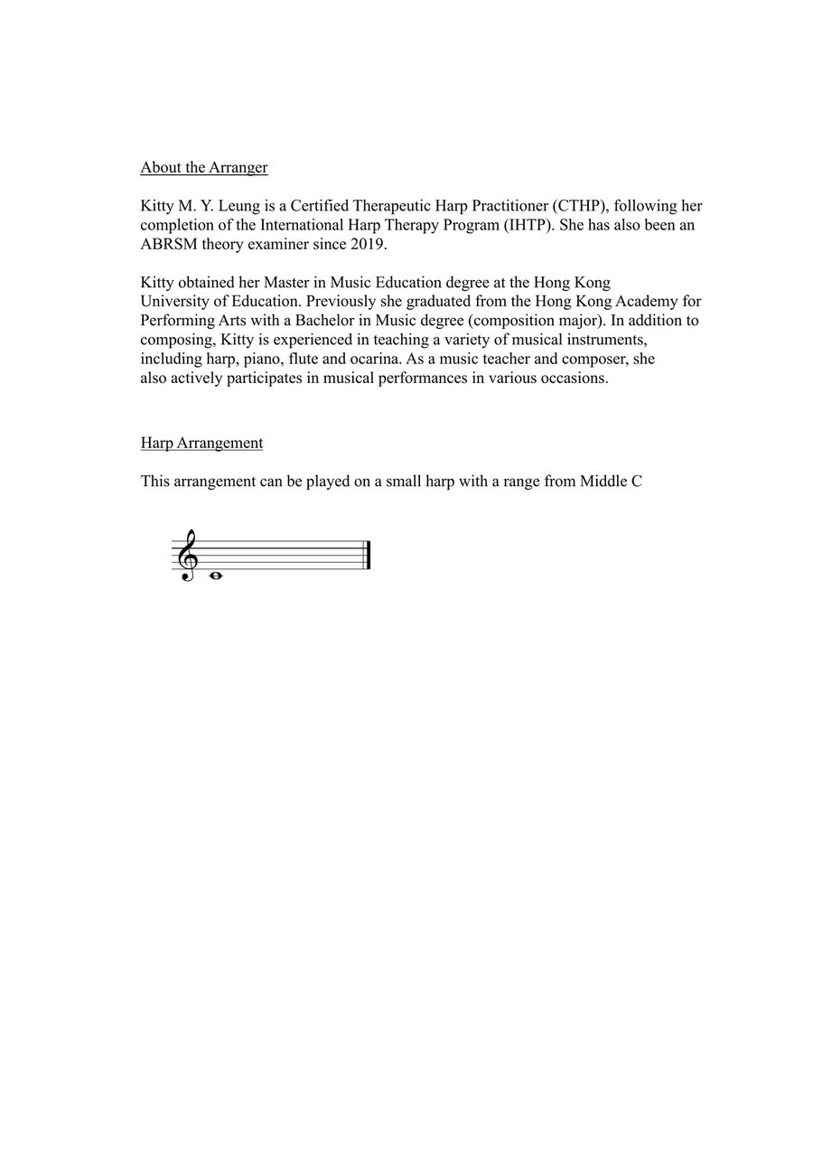 Clair de lune by Debussy - 15 String Harp Harp scores gallery preview page 2
