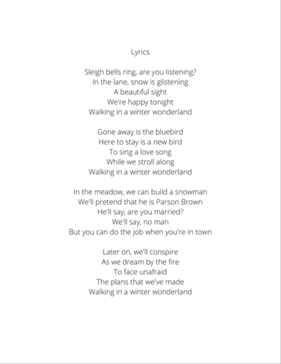 Winter Wonderland Easy Piano scores gallery preview page 2