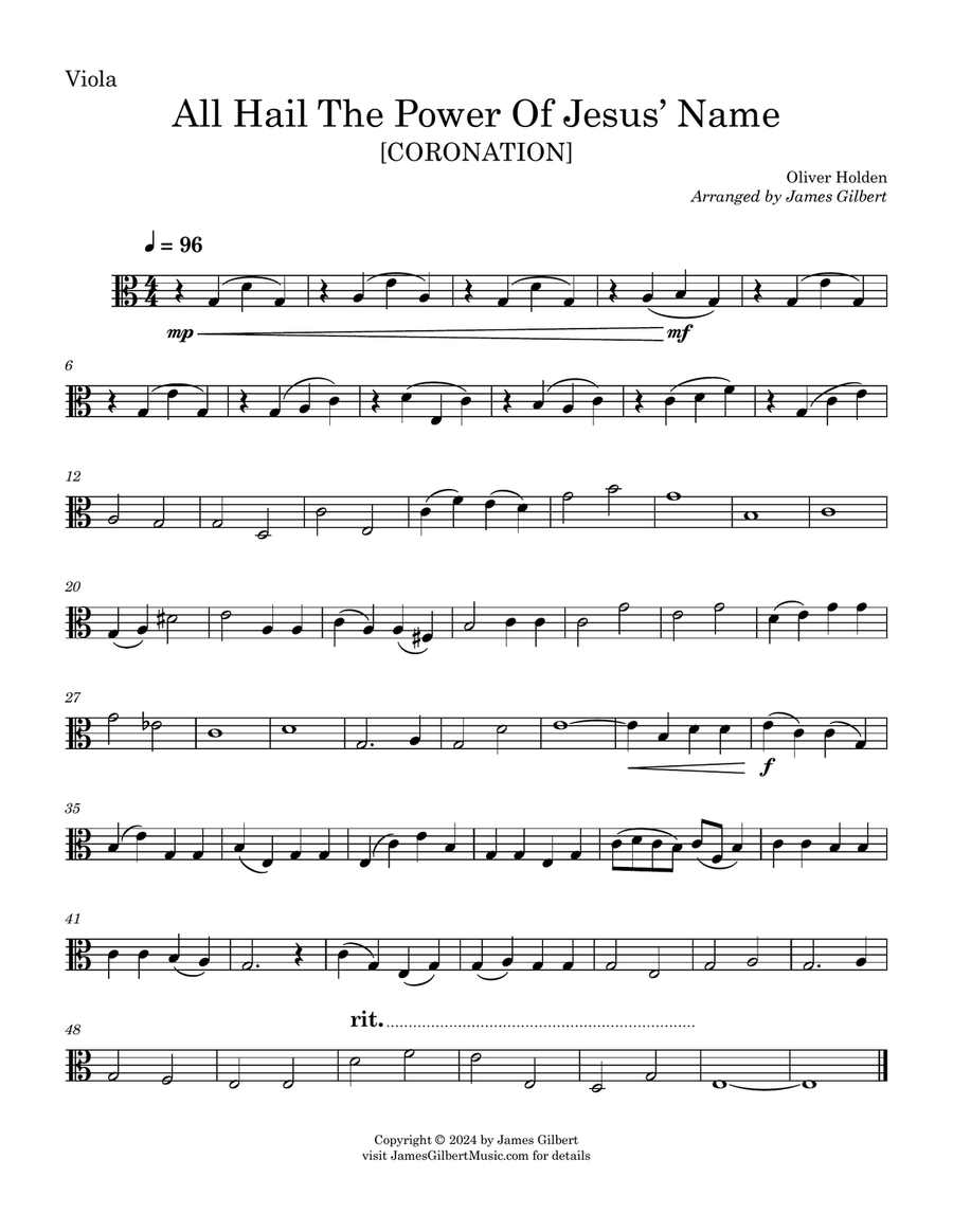 All Hail The Power of Jesus' Name String Quartet scores gallery preview page 1