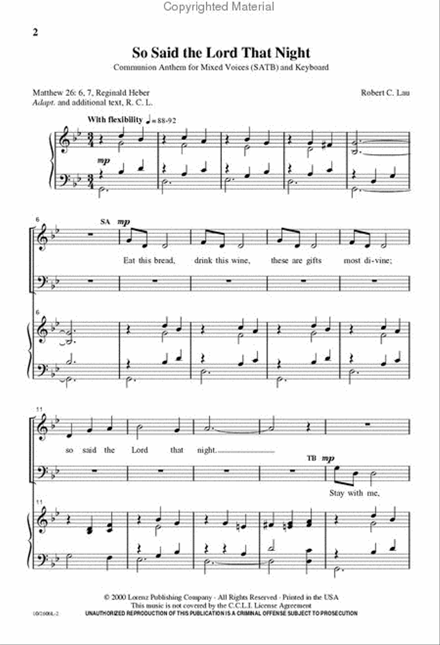 So Said the Lord That Night 4-Part scores gallery preview page 2