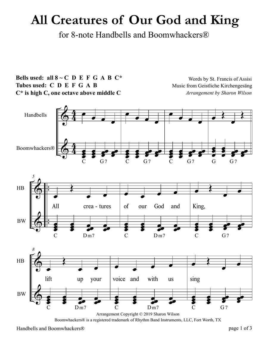 Twelve More Classic Hymns (for 8-note Bells and Boomwhackers with Black and White Notes) Handbell Choir scores gallery preview page 6