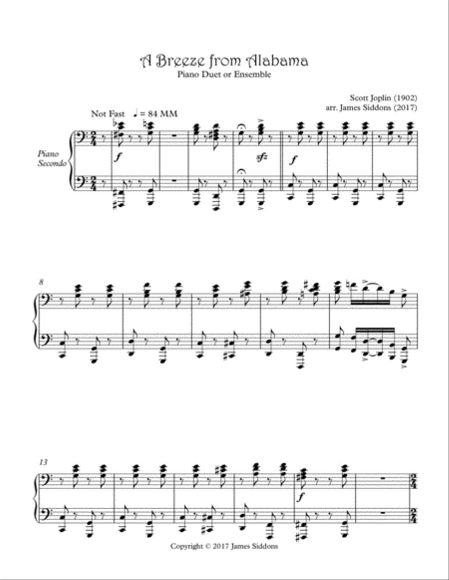 A Breeze from Alabama Piano Duet or Ensemble Part Piano Duet scores gallery preview page 2