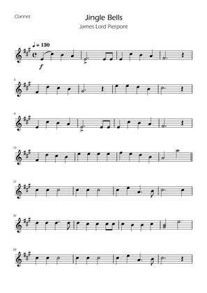 Jingle Bells - Clarinet Solo w/ Piano