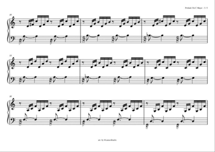 Prelude in C Major: Easy Piano Sheet Music PDF for Timeless Harmony Easy Piano scores gallery preview page 3