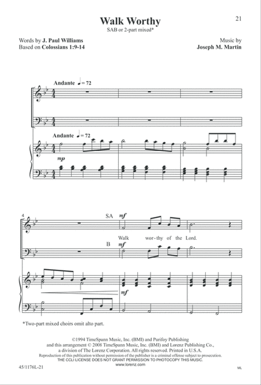 10 More Anthems for about 10 Singers 3-Part scores gallery preview page 21