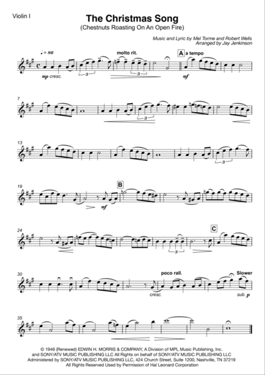 The Christmas Song (Chestnuts Roasting On An Open Fire) String Quartet scores gallery preview page 2