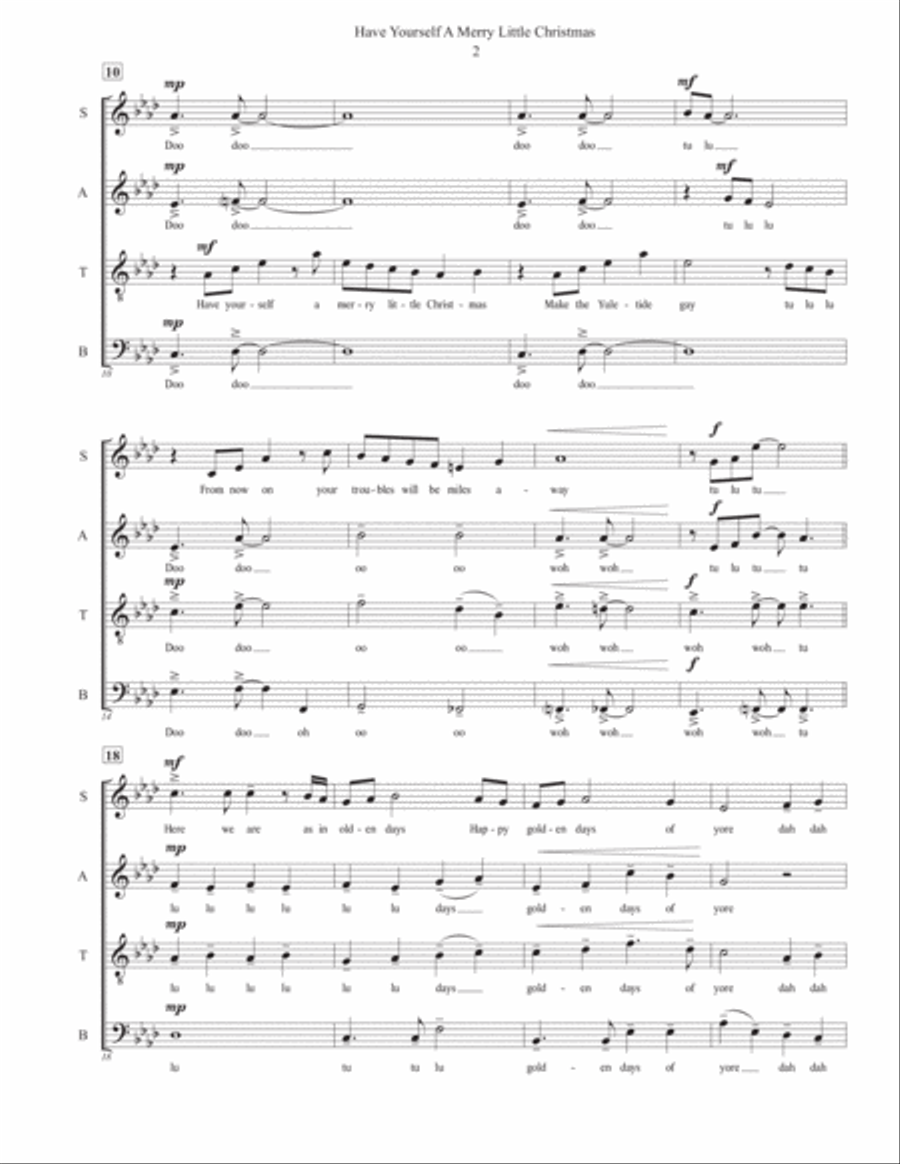 Have Yourself A Merry Little Christmas from MEET ME IN ST. LOUIS 4-Part scores gallery preview page 2